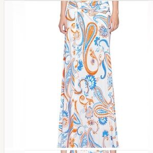 Roberto Cavalli Paisley Print Maxi Skirt - Blue and Orange